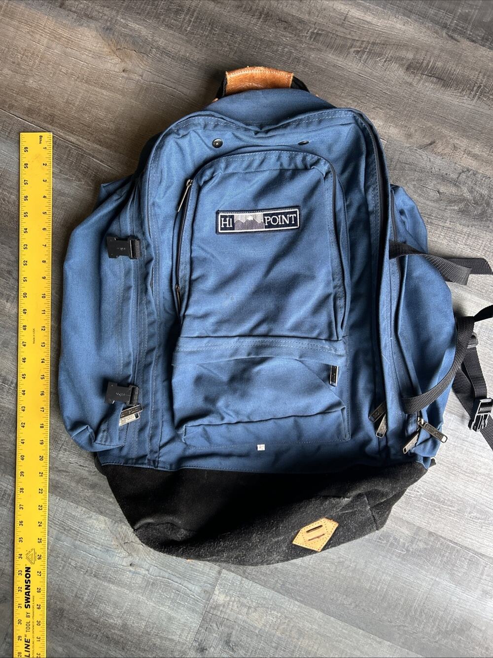 Vintage Hi Point Camping Backpack Blue W/Internal Frame Hiking Daypack Korea